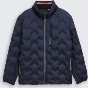 TOM TAILOR Herren Plus Size - Hybrid Lightweight Steppjacke mit verstaubarer Kapuze, blau, Uni, Gr. 3XL