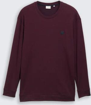 TOM TAILOR Herren Plus Size - Langarmshirt mit Logo-Badge, rot, Meliert, Gr. 4XL