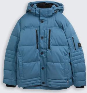 TOM TAILOR Herren Plus Size - Pufferjacke mit abnehmbarer Kapuze, blau, Uni, Gr. 2XL