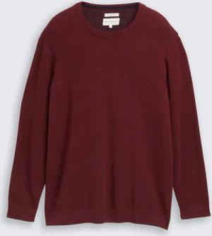 TOM TAILOR Herren Plus Size - Strickpullover aus Baumwolle, rot, Meliert, Gr. 3XL