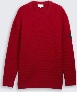 TOM TAILOR Herren Plus Size - Strickpullover mit Rundhalsausschnitt, rot, Uni, Gr. 4XL