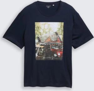 TOM TAILOR Herren Plus Size - T-Shirt mit Fotoprint, blau, Print, Gr. 4XL