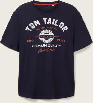 TOM TAILOR Herren Plus Size - T-Shirt mit Logo Print, blau, Uni, Gr. 3XL