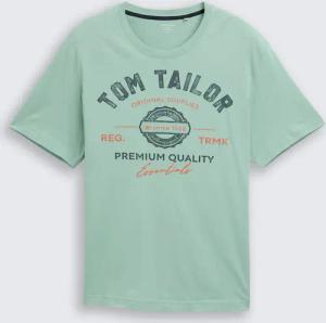 TOM TAILOR Herren Plus Size - T-Shirt mit Logo Print, grün, Uni, Gr. 5XL