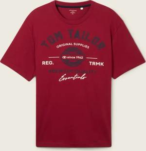 TOM TAILOR Herren Plus Size - T-Shirt mit Logo Print, rot, Uni, Gr. 3XL