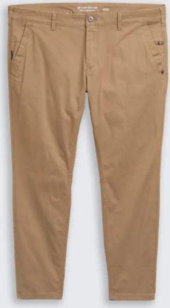 TOM TAILOR Herren Plus Size - Tapered Chino Hose, braun, Uni, Gr. 48/34