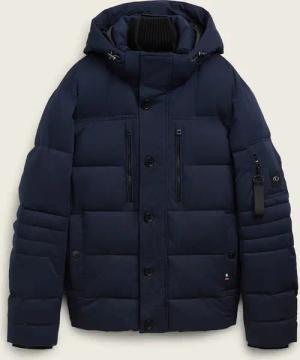 TOM TAILOR Herren Pufferjacke mit abnehmbarer Kapuze, blau, Uni, Gr. XXXL