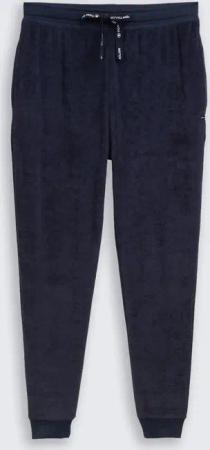 TOM TAILOR Herren Pyjama-Hose mit Struktur, blau, Uni, Gr. 52