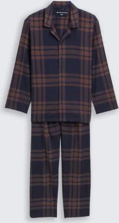 TOM TAILOR Herren Pyjama-Set mit Karomuster, braun, Kariert, Gr. 50