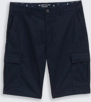 TOM TAILOR Herren Regular Cargo Shorts aus Baumwolle, blau, Uni, Gr. 30