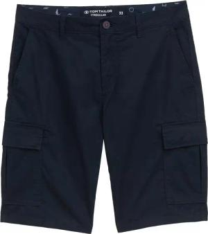 TOM TAILOR Herren Regular Cargo Shorts aus Baumwolle, blau, Uni, Gr. 30