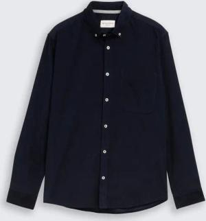 TOM TAILOR Herren Regular Fit Cordhemd mit Brusttasche, blau, Uni, Gr. XS