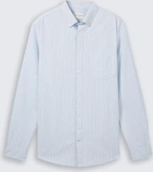 TOM TAILOR Herren Regular Fit Hemd mit Brusttasche, blau, Gestreift, Gr. XL