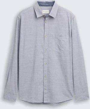 TOM TAILOR Herren Regular Fit Hemd mit Brusttasche, blau, Meliert, Gr. XS