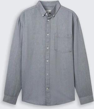 TOM TAILOR Herren Regular Fit Hemd mit Brusttasche, blau, Meliert, Gr. XXXL