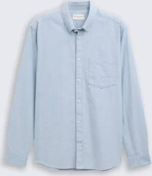 TOM TAILOR Herren Regular Fit Hemd mit Brusttasche, blau, Uni, Gr. M