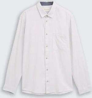 TOM TAILOR Herren Regular Fit Hemd mit Brusttasche, grau, Meliert, Gr. L