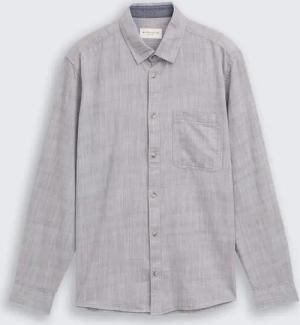 TOM TAILOR Herren Regular Fit Hemd mit Brusttasche, grau, Meliert, Gr. XXXL