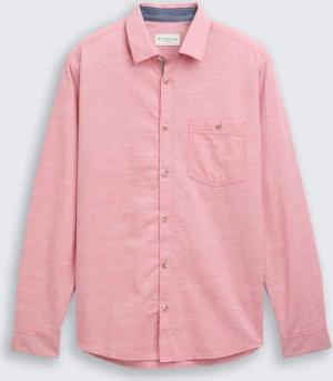 TOM TAILOR Herren Regular Fit Hemd mit Brusttasche, rot, Meliert, Gr. S