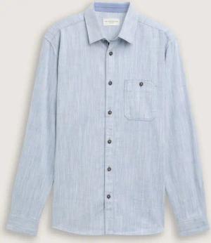 TOM TAILOR Herren Regular Fit Hemd mit Brusttasche, weiß, Uni, Gr. S