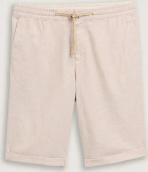 TOM TAILOR Herren Regular Shorts mit Leinenanteil, braun, Meliert, Gr. S