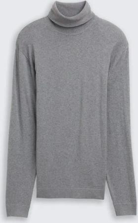 TOM TAILOR Herren Rollkragenpullover mit Kaschmir-Anteil, grau, Meliert, Gr. S