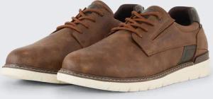 TOM TAILOR Herren Schnürschuhe aus strukturiertem Lederimitat, braun, Uni, Gr. 42