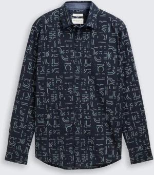 TOM TAILOR Herren Slim Fit Hemd mit Stretch, blau, Gemustert, Gr. S