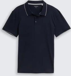 TOM TAILOR Herren Slim Fit Jersey Poloshirt mit Stretch, blau, Uni, Gr. XL