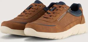TOM TAILOR Herren Sneaker aus strukturiertem Lederimitat, braun, Uni, Gr. 42