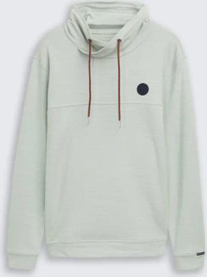 TOM TAILOR Herren Snood Langarmshirt mit Logo-Badge, grün, Uni, Gr. XXL