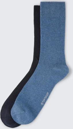 TOM TAILOR Herren Socken im 2er-Pack, blau, Uni, Gr. 39-42