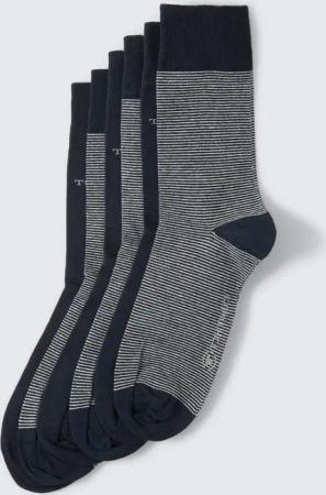 TOM TAILOR Herren Socken im 6er-Pack, blau, Gestreift, Gr. 43-46