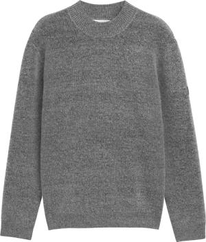 TOM TAILOR Herren Soft-Touch Strickpullover mit Stehkragen, grau, Meliert, Gr. XXL