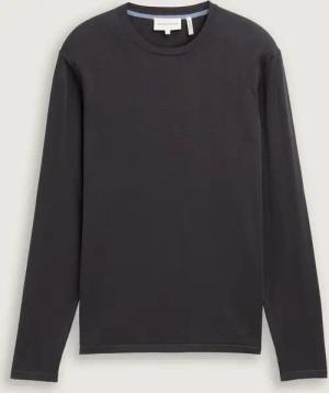 TOM TAILOR Herren Softtouch Strickpullover mit Seide, schwarz, Uni, Gr. XXXL