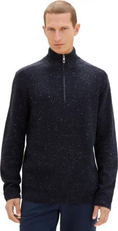 Tom Tailor Herren Stehkragen Pullover NEPS STRUCTURED - Regular Fit