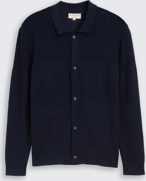 TOM TAILOR Herren Strickjacke mit Knopfleiste, blau, Uni, Gr. XL