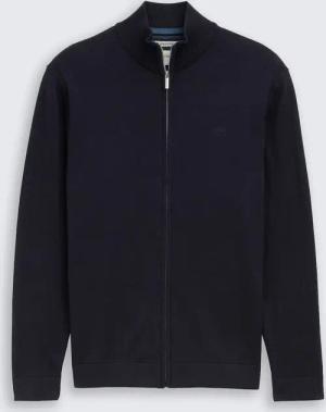 TOM TAILOR Herren Strickjacke mit Stehkragen, blau, Meliert, Gr. XL