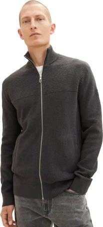 Tom Tailor Herren Strickjacke STRUCTURE MIX - Regular Fit
