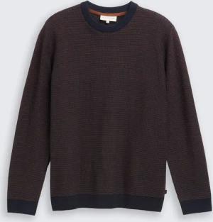 TOM TAILOR Herren Strickpullover aus Baumwolle, blau, Meliert, Gr. L