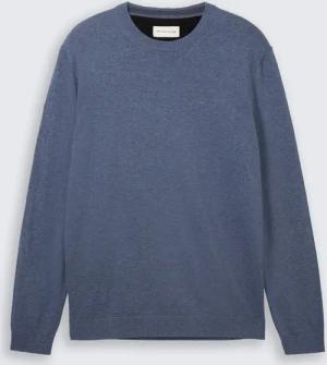 TOM TAILOR Herren Strickpullover aus Baumwolle, blau, Meliert, Gr. XXXL