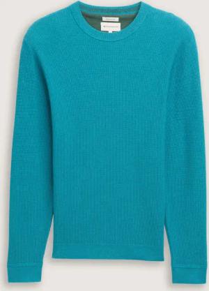 TOM TAILOR Herren Strickpullover aus Baumwolle, blau, Uni, Gr. XXXL