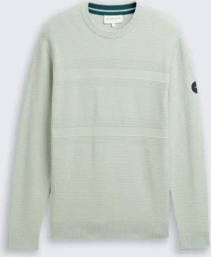 TOM TAILOR Herren Strickpullover aus Baumwolle, grün, Uni, Gr. M