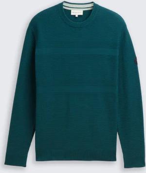 TOM TAILOR Herren Strickpullover aus Baumwolle, grün, Uni, Gr. XL