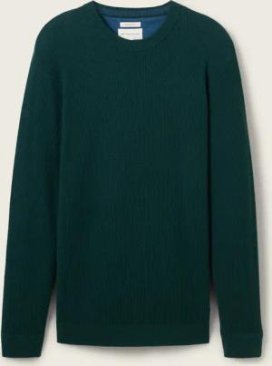 TOM TAILOR Herren Strickpullover aus Baumwolle, grün, Uni, Gr. XXL