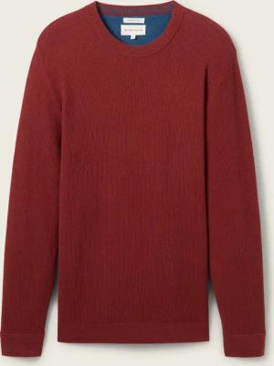 TOM TAILOR Herren Strickpullover aus Baumwolle, rot, Uni, Gr. XXL