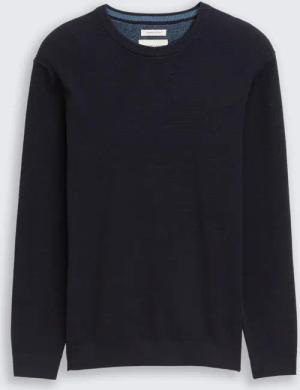 TOM TAILOR Herren Strickpullover aus Bio-Baumwolle, blau, Meliert, Gr. XL