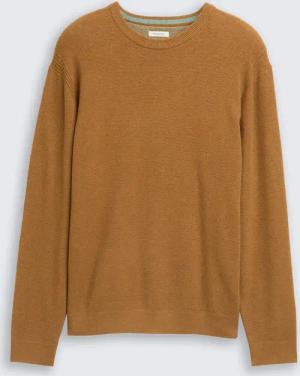 TOM TAILOR Herren Strickpullover aus Bio-Baumwolle, braun, Meliert, Gr. M