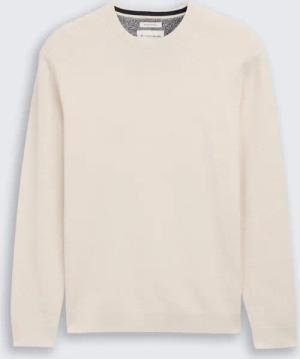 TOM TAILOR Herren Strickpullover aus Bio-Baumwolle, weiß, Meliert, Gr. XXXL