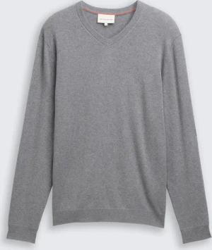 TOM TAILOR Herren Strickpullover mit Kaschmir-Anteil, grau, Meliert, Gr. M